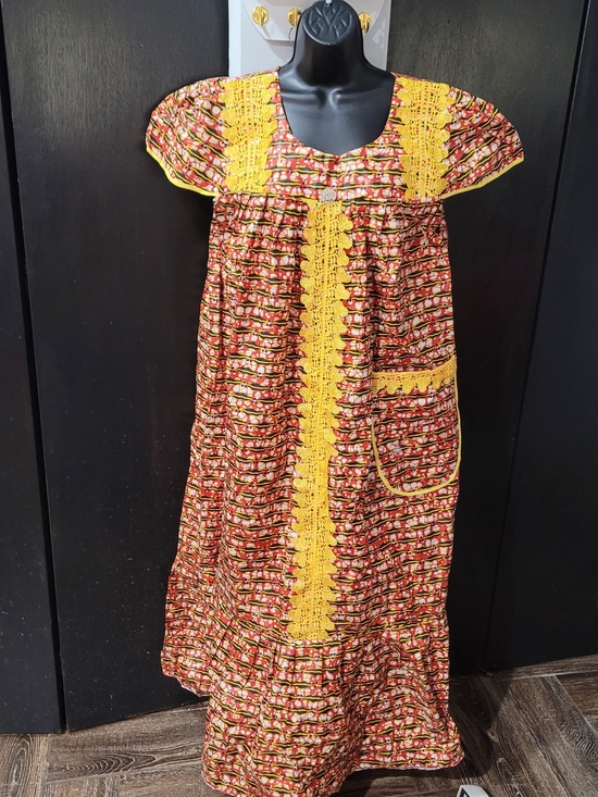 Dresses & Skirts - Girls Yellow-Trimmed Printed Cotton Dress